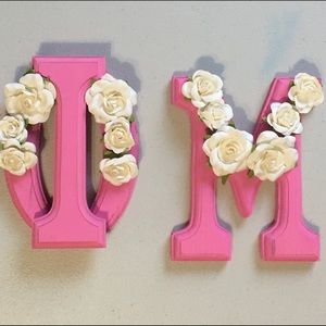 Phi Mu wooden letters